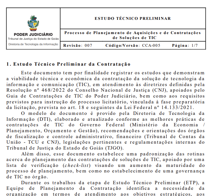 ETP - Estudo Técnico Preliminar